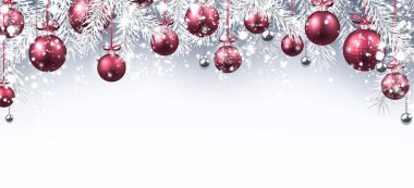 Noel balolarıyla Yeni Yıl Afişi.