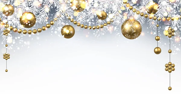 クリスマス ボールと新年の背景. — ストックベクタ