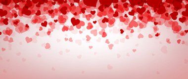 Love valentine's banner with hearts. clipart