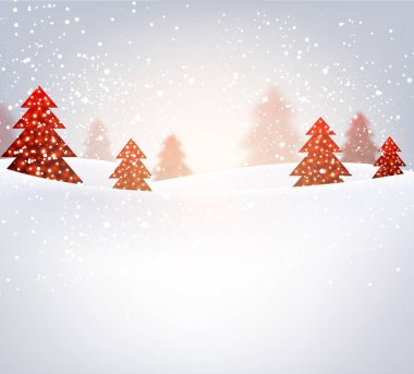 Noel ağaçları ile yeni yıl arka plan.