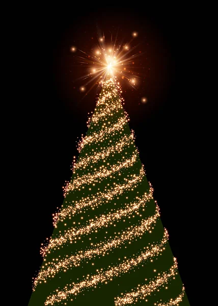 Fondo con árbol de Navidad verde . — Archivo Imágenes Vectoriales