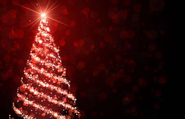 Noel ağacı ile kırmızı arkaplan. — Stok Vektör