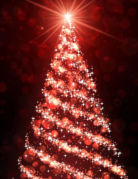 Noel ağacı ile kırmızı arkaplan. — Stok Vektör