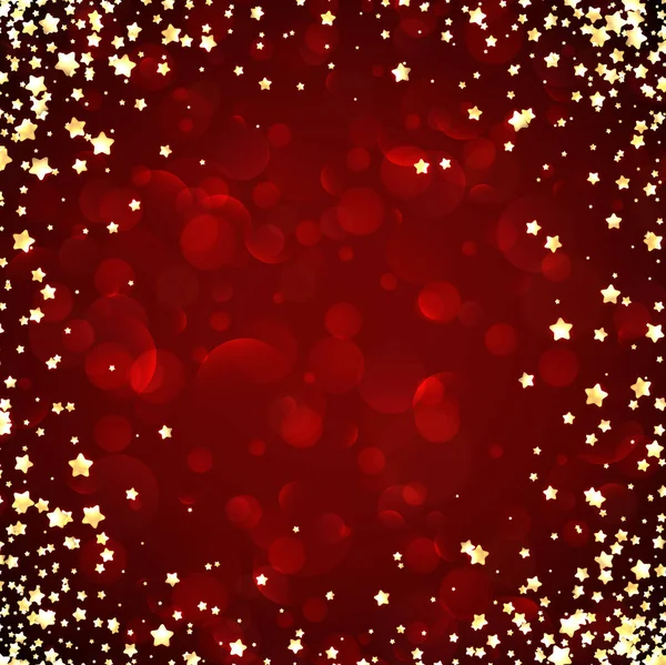 Fondo rojo festivo con estrellas . — Vector de stock