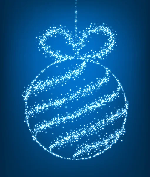 Fundo azul com bola de Natal . —  Vetores de Stock