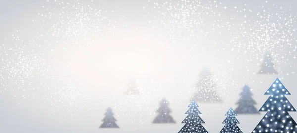 Banner de Año Nuevo con árboles de Navidad . — Vector de stock