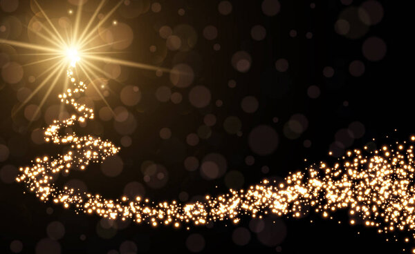 золотой фон с рождественской елкой
.