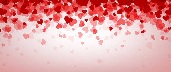 Love valentine's banner with hearts. Stock Illustration