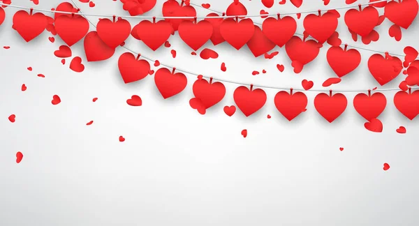 Valentines day template with hearts — Stock Vector