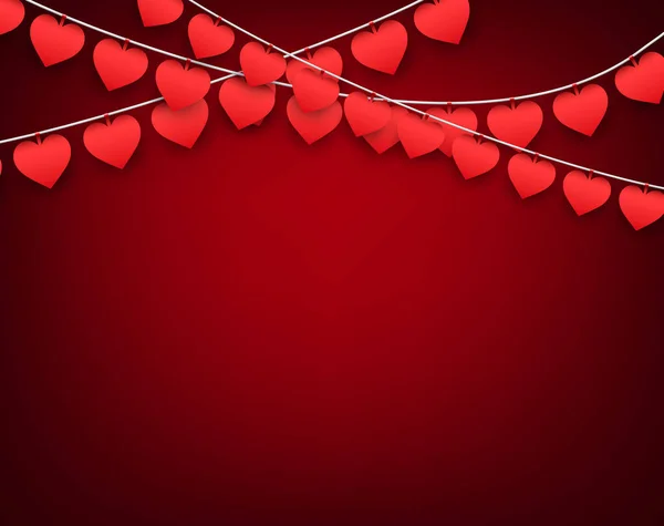 Plantilla de San Valentín con corazones — Vector de stock