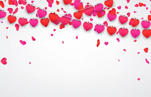 Valentinstag Vorlage mit Herzen — Stockvektor