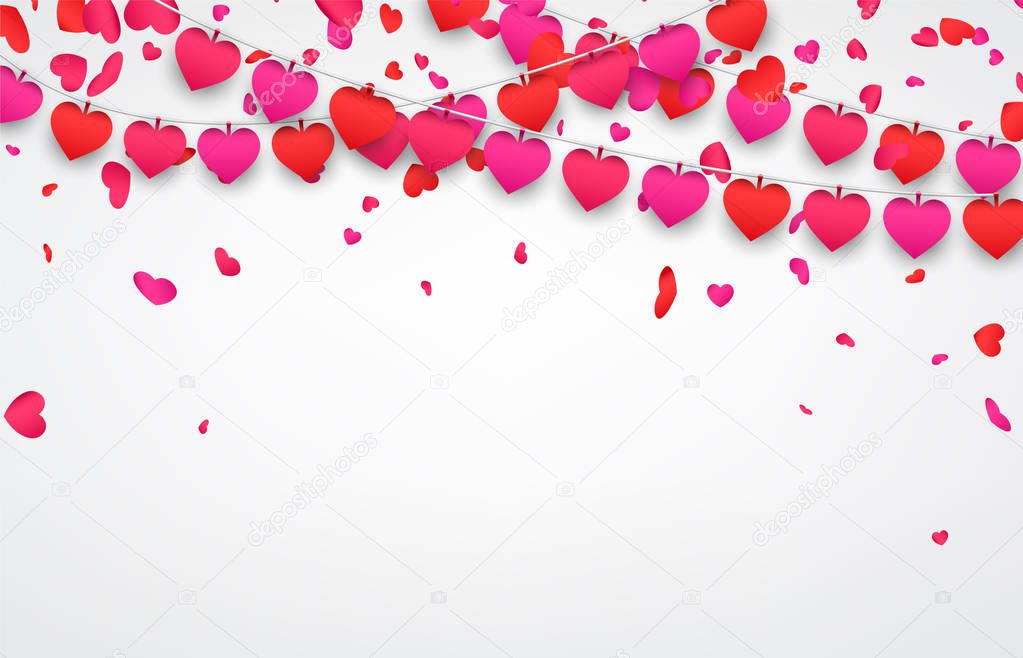 valentines day template with hearts