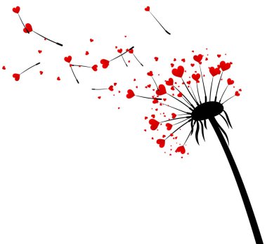 Valentine's background with love dandelion. clipart