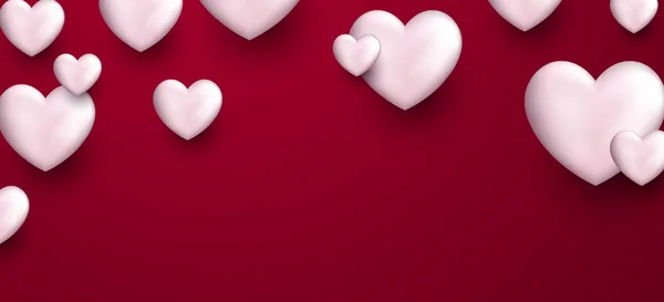 Banner de amor de Valentim com corações . —  Vetores de Stock