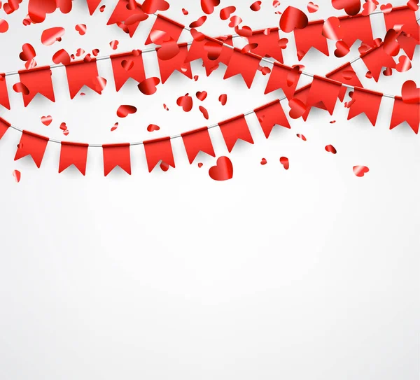 Amor fondo de San Valentín con banderas . — Vector de stock