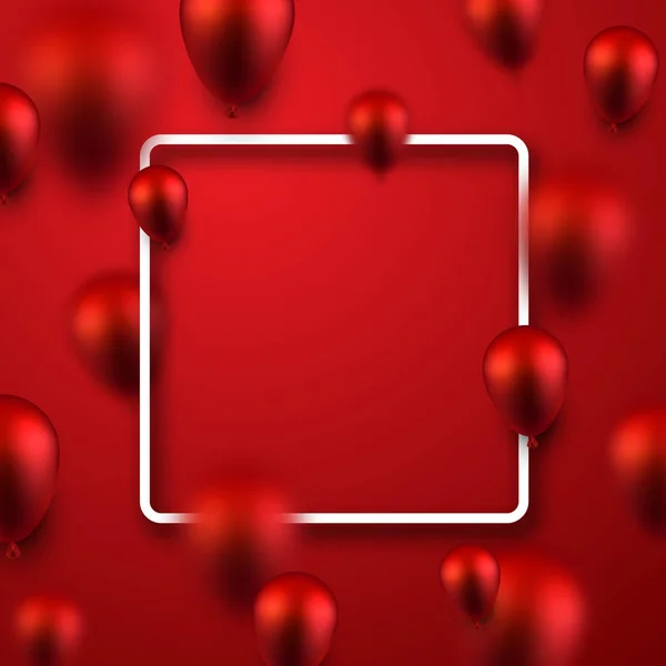 Fundal festiv roșu cu baloane . — Vector de stoc