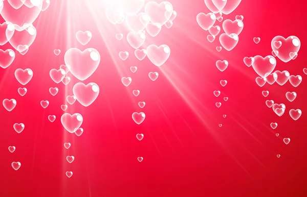 Fondo rosa de San Valentín con corazones . — Archivo Imágenes Vectoriales