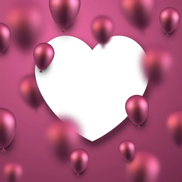 Valentins Liebeshintergrund mit Luftballons. — Stockvektor