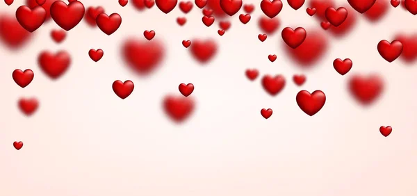 Валентина любов банер з сердечками. — стоковий вектор
