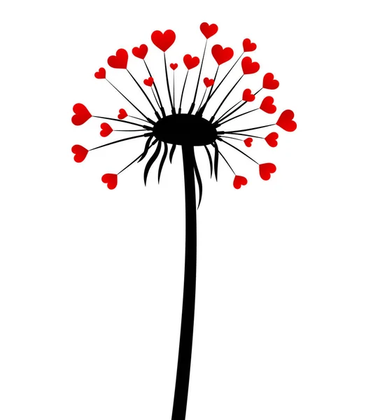 Fond de la Saint-Valentin avec le pissenlit amour . — Image vectorielle