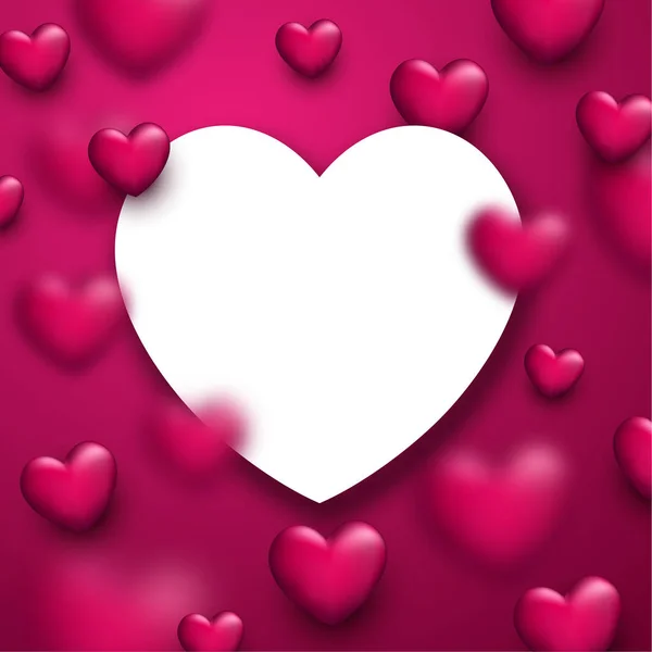 Valentijnsdag liefde achtergrond met hart. — Stockvector