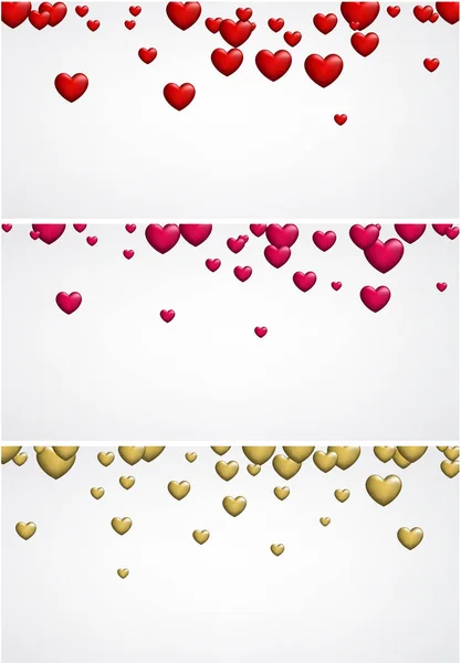 Banner de amor de San Valentín con corazones . — Vector de stock