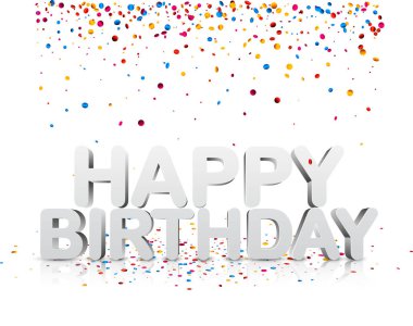 mutlu yıllar geçmiş konfeti ile.