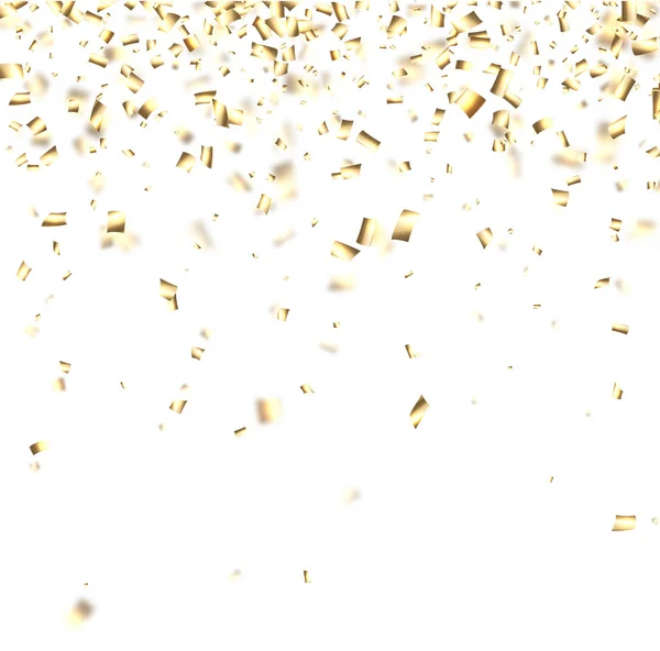 Feestelijke achtergrond met gouden confetti. — Stockvector