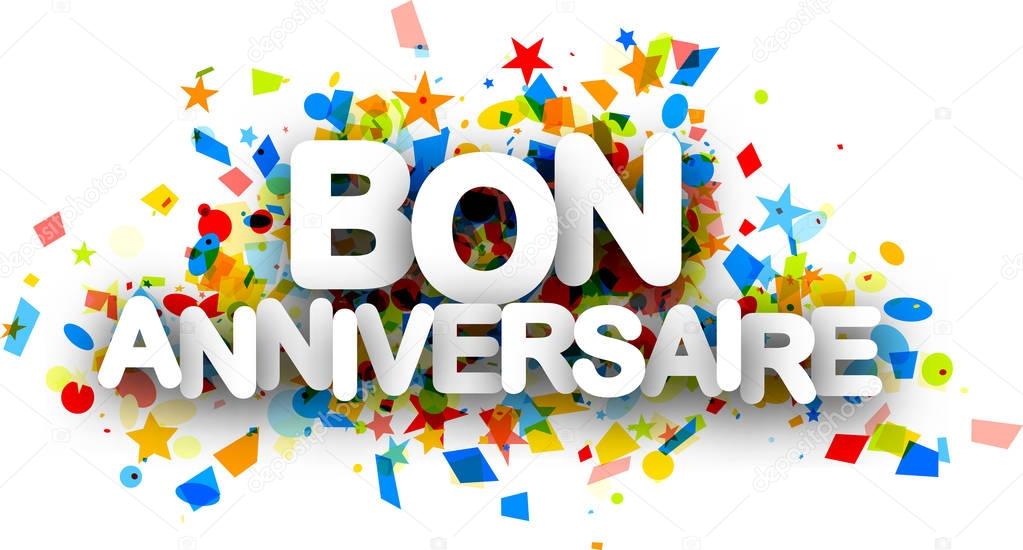 bon Anniversary with confetti 