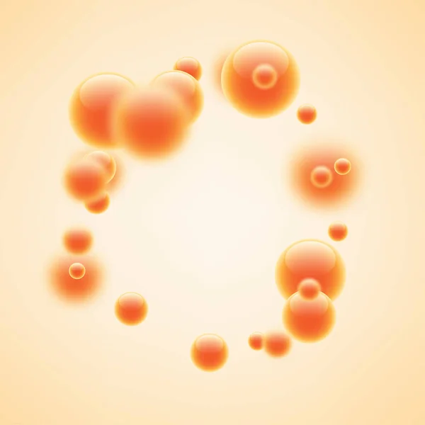 Ronde oranje bubbels — Stockvector