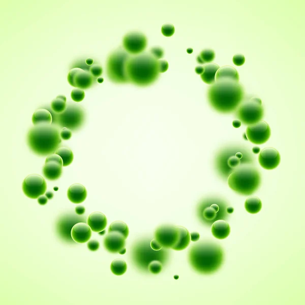 Runde grüne Blasen — Stockvektor