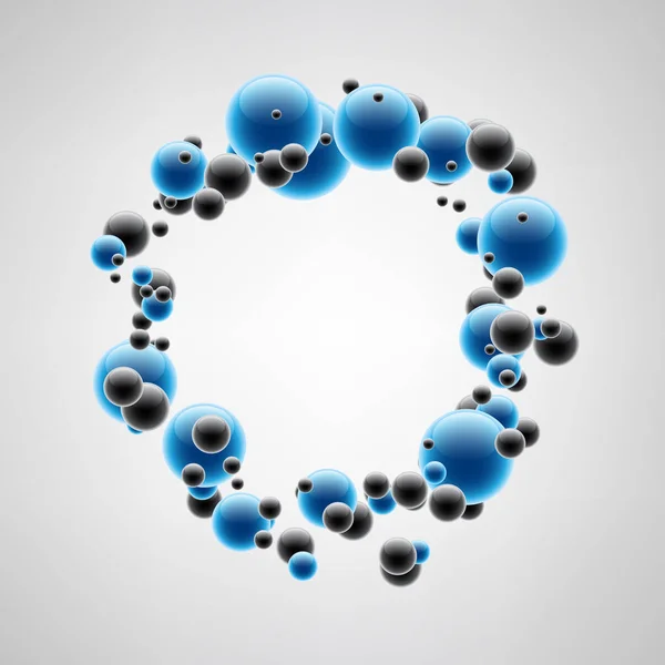 Okrągłe niebieskie pęcherzyki — Wektor stockowy
