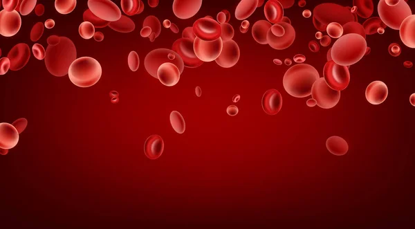 Makro strömende rote Blutkörperchen — Stockvektor
