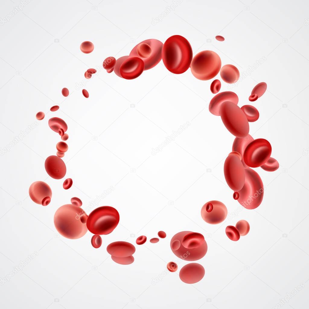 Red 3d streaming blood cells 