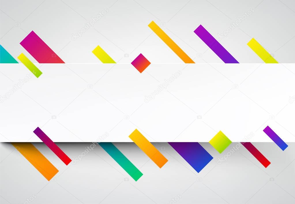 pattern with white paper and colorful strips