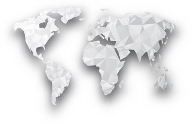 Gri geometrik Dünya Haritası