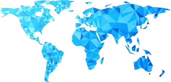 Blue geometric world map — Stock Vector