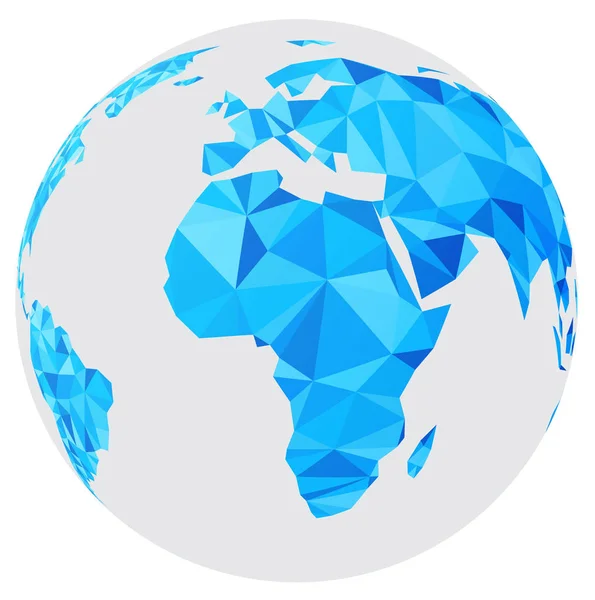 Mosaico azul globo geométrico — Vector de stock