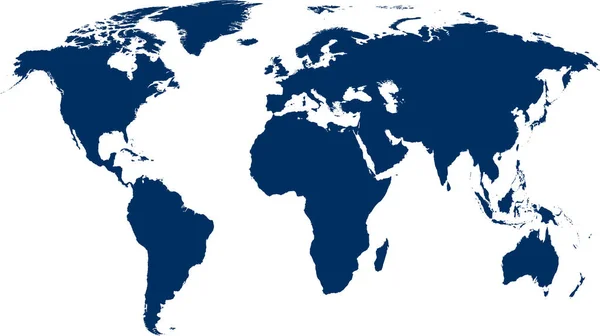 Mapa del mundo azul — Vector de stock