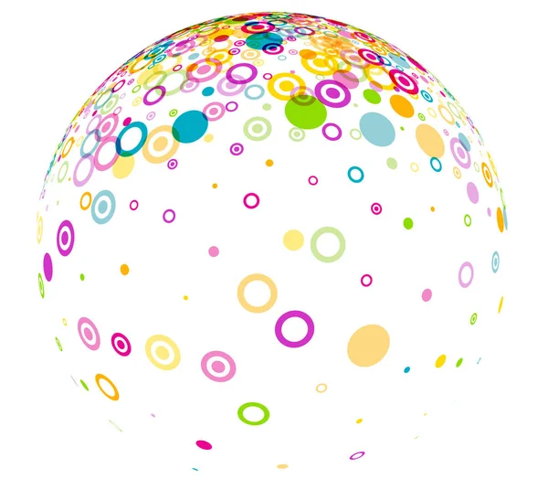 Balle 3d blanche avec motif cercles . — Image vectorielle