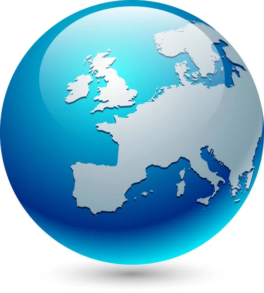 Silhouette Europe sur globe bleu . — Image vectorielle