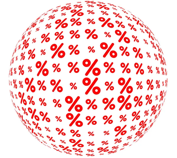 Продажа мяча с красным процентом . — стоковый вектор