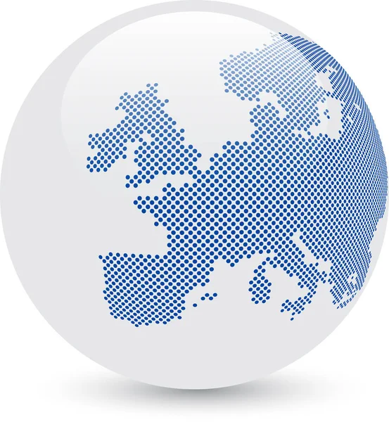 Blau-weißer abstrakter Globus. — Stockvektor