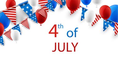 4 Temmuz arka plan balonlar ile.