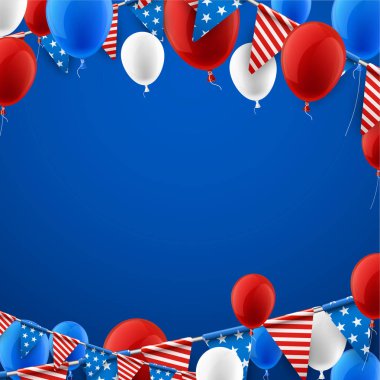 Balonlu mavi arka plan.