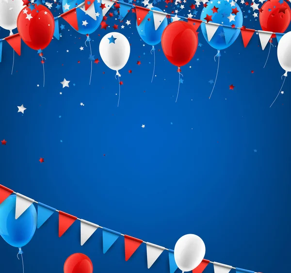 Blauer festlicher Hintergrund mit Luftballons. — Stockvektor