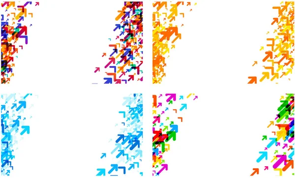 Conjunto con patrón de flechas de colores — Archivo Imágenes Vectoriales