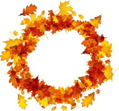 Turuncu yaprakları ile sonbahar arka plan. 