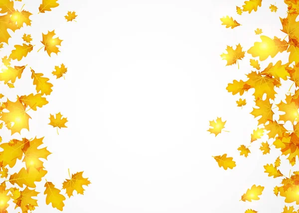 Fondo otoñal con hojas doradas — Vector de stock