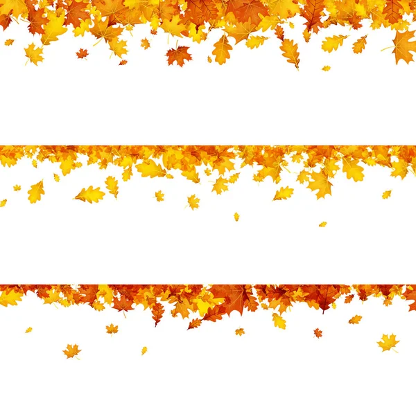 Bannières d'automne avec feuilles orange . — Image vectorielle